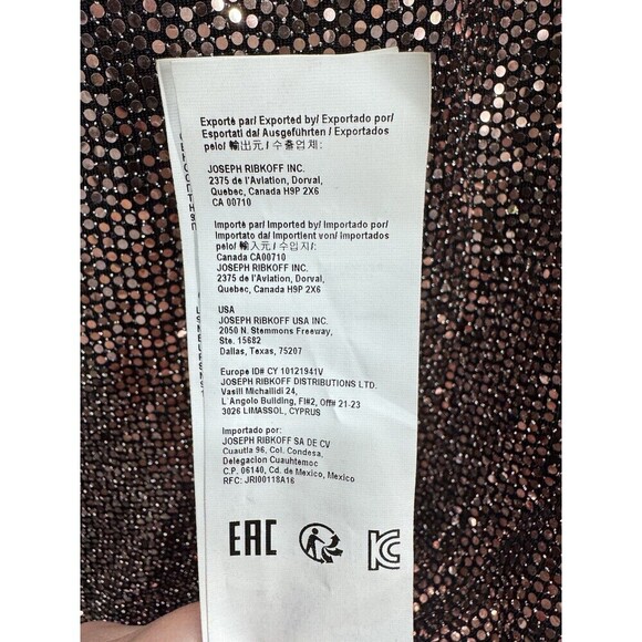 Joseph Ribkoff Shimmer Sheath Dress Size 6 Rose Gold Flare Long Sleeve Party - Picture 7 of 12